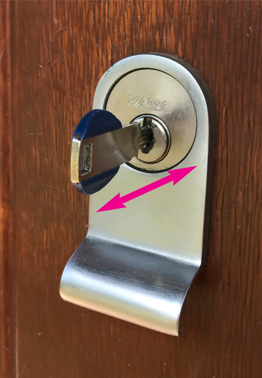 Move key in and out of lock