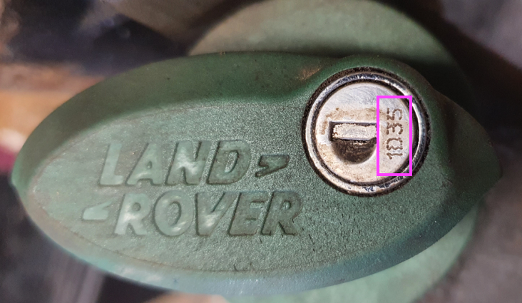 Land Rover tow bar lock face.