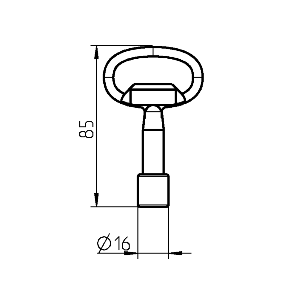 Emka 'D' Shaped 13mm Key